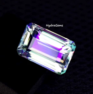 Topacio místico color arco iris tamaño grande 40 quilates + corte esmeralda A + piedras preciosas sueltas naturales - Imagen 1 de 8