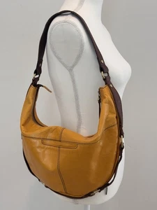 Bolso de mano Hobo International de cuero amarillo mostaza media luna - Imagen 1 de 17