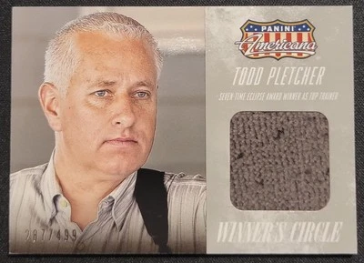 TODD PLETCHER 2015 PANINI AMERICANA WINNER'S CIRCLE RELIC CARD NO. WM-TP #/499 - Image 1 of 2