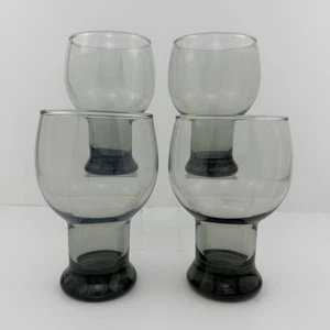 Federal Glass SUNDOWN SMOKE Beer Glasses (4) Tinted Gray Ombre - Picture 1 of 15