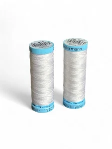 2 Rolls Gutermann S 303 100% Silk Thread 110 yds color 800 White Germany - Picture 1 of 3