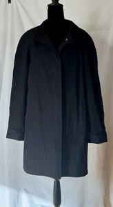 Vintage Evan-Picone Luxus Reißverschluss gefütterter lässiger/Scheunenmantel Gr. 12 schwarz mit schönen Details - Bild 1 von 15