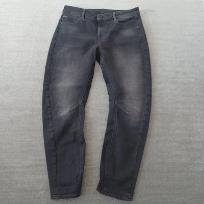 Pantalones de mezclilla G-STAR ARC 3D para mujer bajos boyfriend ajustados pierna cónica 30x32 desteñidos negros Foto 1 de 4