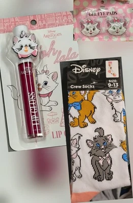 НОВЫЙ блеск для губ Disney The Aristocats Marie, гелевые накладки на глаза, короткие носки, набор из 3 шт. - Изображение 1 из 4