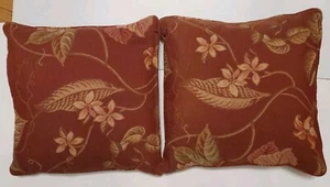 2 cuscini jacquard personalizzati bordeaux ruggine floreale bordo tubo 18" piumino - Foto 1 di 8