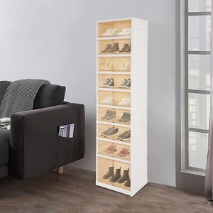 9-Tier Foldable Shoe Rack Shoe Shelf Collapsible Shoes Storage Box Shoe Cabinet - Picture 1 of 22