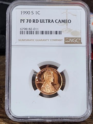 1990 S Lincoln 1c, NGC Certified PF 70 UCAM RD, "PERFECT", 011 Cover