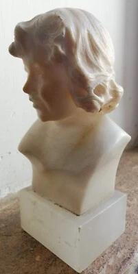 Rara scultura marmo alabastro statua puttino 1800 museale pezzo unico - Immagine 1 di 4