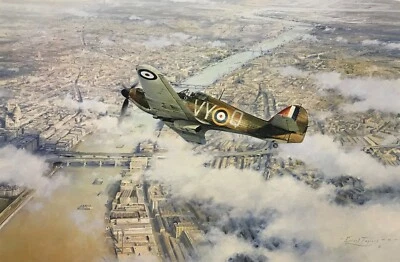 Defence of the Realm by Robert Taylor aviation art signed by Ace Peter Townsend - Image 1 of 4