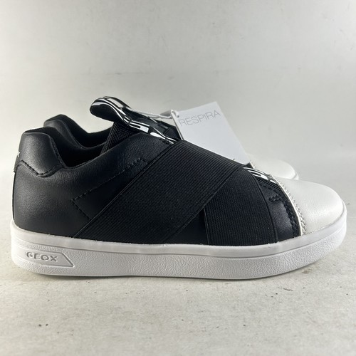 Geox DJ Rock scarpe da bambina sneakers slip on nero bianco taglia EU 32 US 1