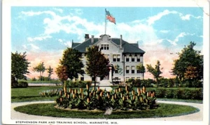 STEPHENSON PARK and Training School MARINETTE, Wisconsin WI - Postal - Imagen 1 de 2