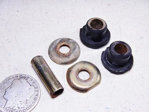 86 KTM 350 MXC LOWER HANDLEBAR CLAMP HALF MOUNTING BUSHINGS WASHERS & SPACERS - Picture 1 of 9