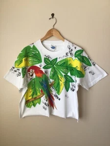 RARE Brush Works Hand Painted Tee/Crop Women’s Made In USA - Picture 1 of 10