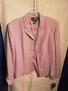 Lauren Ralph Lauren Blazer Damen 16 Lila Seide Anzugjacke Neu mit Etikett - Bild 1 von 4
