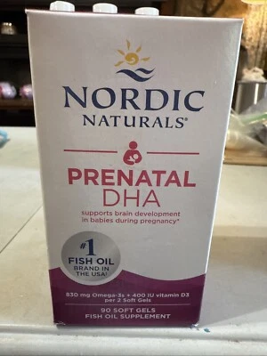 Nordic Naturals Prenatal DHA Geles Blandos, Suplemento de Aceite de Pescado, 90ct, CAD 9/27 Foto 1 de 4