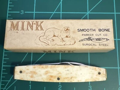 Parker Frost Japan Wildlife Series MINK Smooth Bone Handle Pocket Knife  0666 - Image 1 of 4
