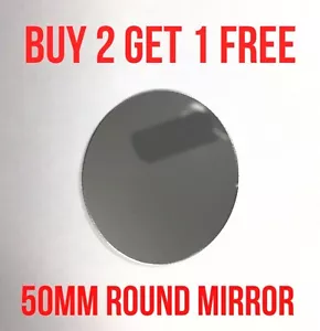50mm Round Shatterproof Flexible Light Weight Sized Pocket Travel Mirror Small - Picture 1 of 5