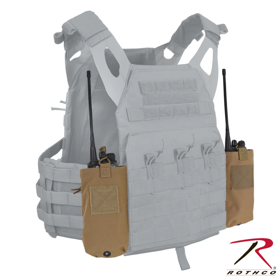 Conjunto Bolsa de Rádio Lateral Rothco LACV - Acessório Colete em Preto ou Coiote - Imagem 1 de 1