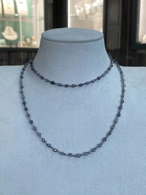 Баккара фиолетовый кристалл и серебро цепочка ожерелье 82 см  - Изображение 1 из 4