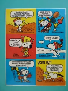 Vtg Peanuts Hallmark Stickers (1) Complete Sheet SNOOPY & WOODSTOCK Sports - Picture 1 of 1