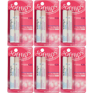 6 Pack Softlips Lip Sunscreen Pearl Spf 15 Plus Vanilla Spf 20 0.7 Ounces Each