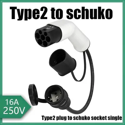 Type2 To Schuko 16A Electrical Car Type 2 Charging Side Plug To Schuko Sock H4U4 • 53.30€