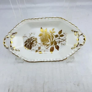 Vtg Hammersley Bone China Golden Glory Sweet Meat Trinket Bon Bon Dish England - Picture 1 of 6