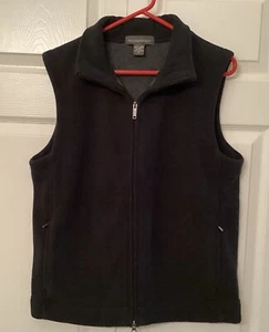 Vintage Banana Republic, Black, Double zip, Fleece Vest, 2 Zip Pockets, Medium. - Picture 1 of 7
