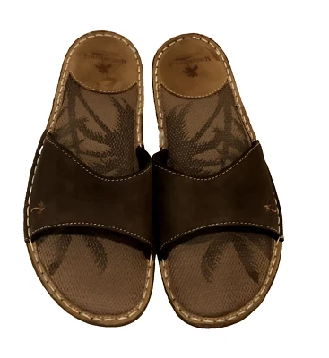 Sandalias Margaritaville para mujer 8 Negril informales sin cordones planas deslizables cuero marrón Foto 1 de 4