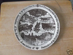 Vintage Brown and White 1950 Postmasters Convention St. Louis Collector Plate - Picture 1 of 7