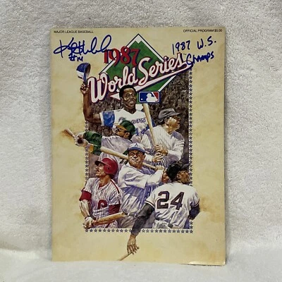 BEAUTIFUL AUTO’D Kent Hrbek 1987 WS Champs World Series Program, Minnesota Twins - Image 1 of 4