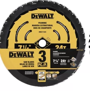 DEWALT Kreissägeblatt, 7 1/4 Zoll, 24 Zähne, Holzschneiden (DWA171424) **NEU** - Bild 1 von 5
