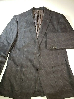 Traje Abrigo Chaqueta Blazer Lana 2 Botones Marrón Oscuro Elie Tahari Para Hombre Talla 40R (A6) Foto 1 de 4
