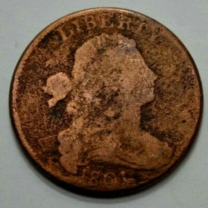 1801 Draped Bust Large Cent Rare Coin 1c Key Date  - Picture 1 of 6