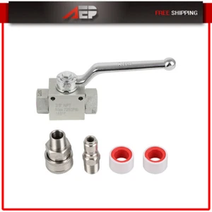 Stainless Steel High Pressure Washer Ball Valve Kit for Power Washer Hose 3/8 In - Picture 1 of 9
