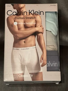 CALVIN KLEIN ASPHALT MUDSTONE DRAGON 3 PACK COTTON STRETCH BOXER BRIEFS ~ SMALL - Picture 1 of 7