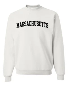 State of Massachusetts College Style Black Fashion Unisex Crewneck Sweatshirt - Picture 1 of 3