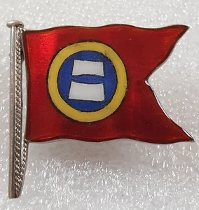 Unbekanntes Schiffsabzeichen Handelsmarine Sterlingsilber & Emaille Stabsabzeichen - Bild 1 von 4