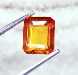 Gema de esmeralda suelta de 3,92 quilates con zafiro naranja natural certificado - Imagen 1 de 7
