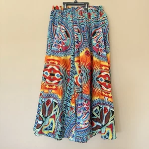 Voller bunter Bauern Rock Maxi Damen L gefüttert Fiesta Boho Hippie Gypsy Festival - Bild 1 von 7