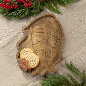 12" Wood Santa Server - Picture 1 of 3