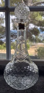 Vintage Clear Glass Decanter Smirnoff Vodka Genie Shaped Bottle With Stopper - Picture 1 of 16