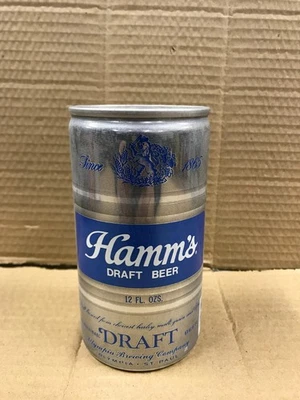 Lata de cerveza vintage Hamm's Draft vacía con tapa extraíble Foto 1 de 4