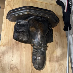 One elephant-head safari style wall hanging Decorative elephant shelf 16x6x13 - Picture 1 of 10