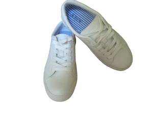 J Crew Road Trip Casual Leather Sneakers White BC186 - Women's 6.5 - Picture 1 of 9