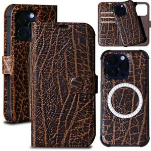 Leather Case Compatible with iPhone 16 Pro Wallet 6.3",Genuine Leather 2-in-1... - Picture 1 of 7