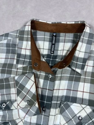 Camisa de franela KUHL Tess para mujer lateral XL verde a cuadros con botones manga larga Foto 1 de 4