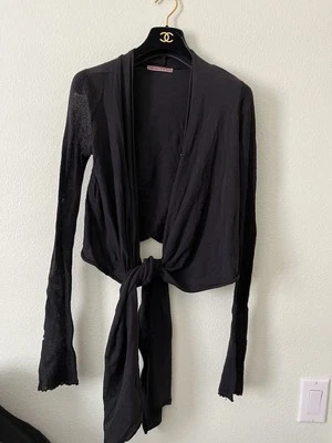 SUÉTER CÁRDIGAN COACHELLA TERCIOPELO SPENCER GRAHAM NEGRO ALGODÓN CÓMODO ACOGEDOR ABRIGO S Foto 1 de 4