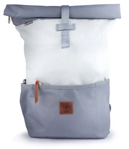 Rucksack recyceltes Segeltuch Lotse Weiß Hellgrau gepolstertes Laptopfach - Bild 1 von 6