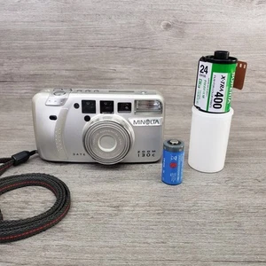 Minolta Zoom 130C Date analoge Kompaktkamera 35 mm 38-130 mm getestet - Bild 1 von 8